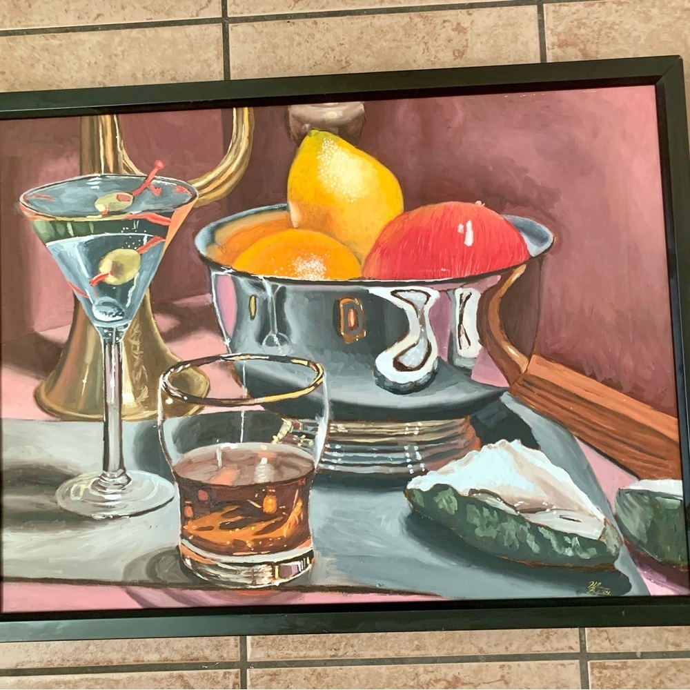 Painting Canvas Oil Still Lite With Fruit By Heather Pi lapis - Picture 15 of 15